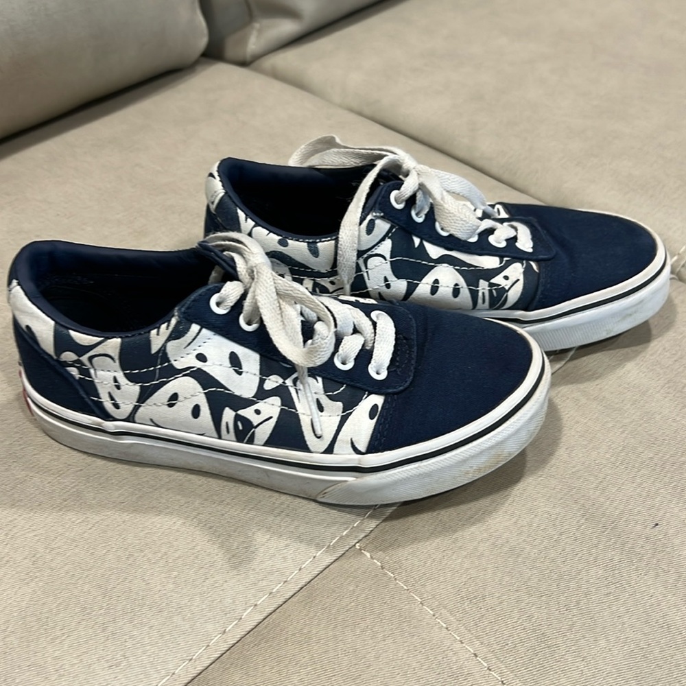 VANS Old School Warped Happy Face Cap Toe Sneakers Youth Size 1